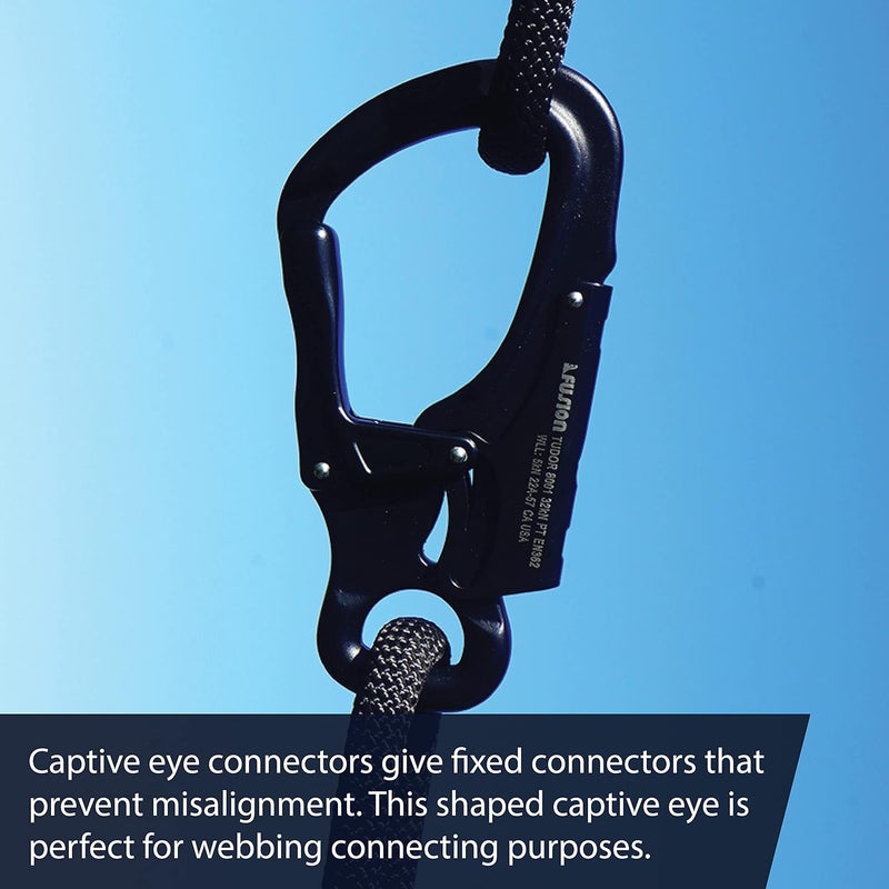 FUSION Snap Auto Locking Carabiner 32KN - Climb® Tudor - Professional Rock Climbing Carabiner - Heavy Duty Steel Clip - Snap Locking Carabiner for Climbing, Rappelling, D Shaped - UIAA ANSI Compliant - Image 4